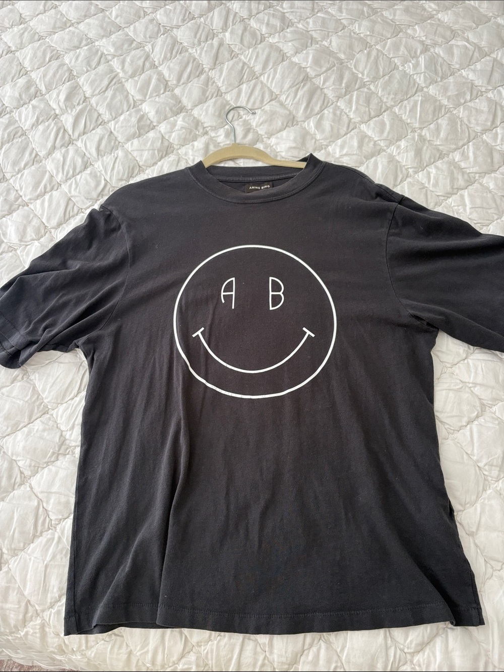 Anine Bing Graphic Smile T-Shirt with AB Motif